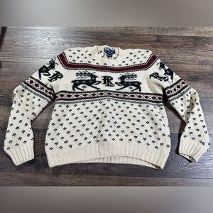 Vintage Polo Ralph Lauren 100% Lambs Wool Hand Knit Sweater
